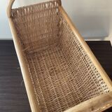 Porte revues vintage en rotin et osier