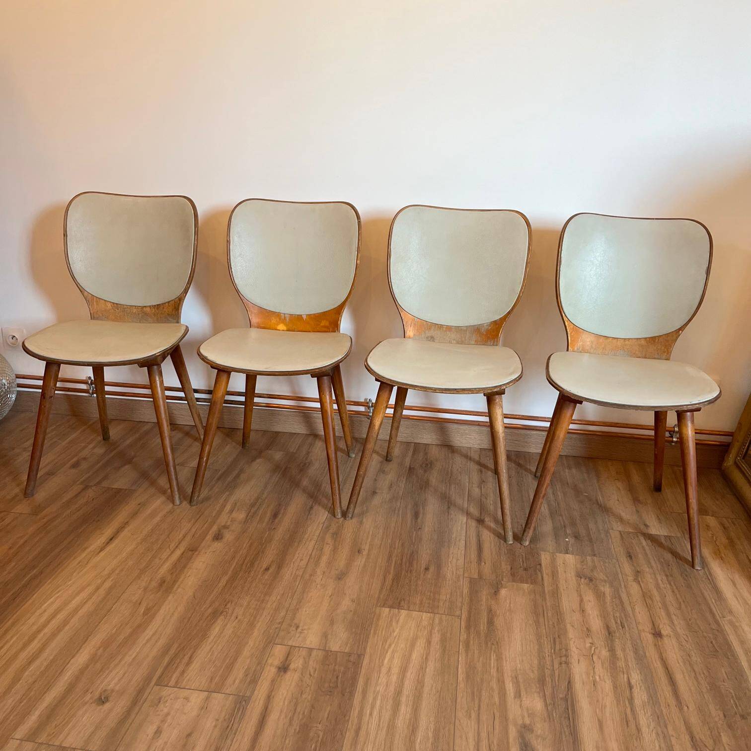Ensemble de 4 chaises vintage baumann