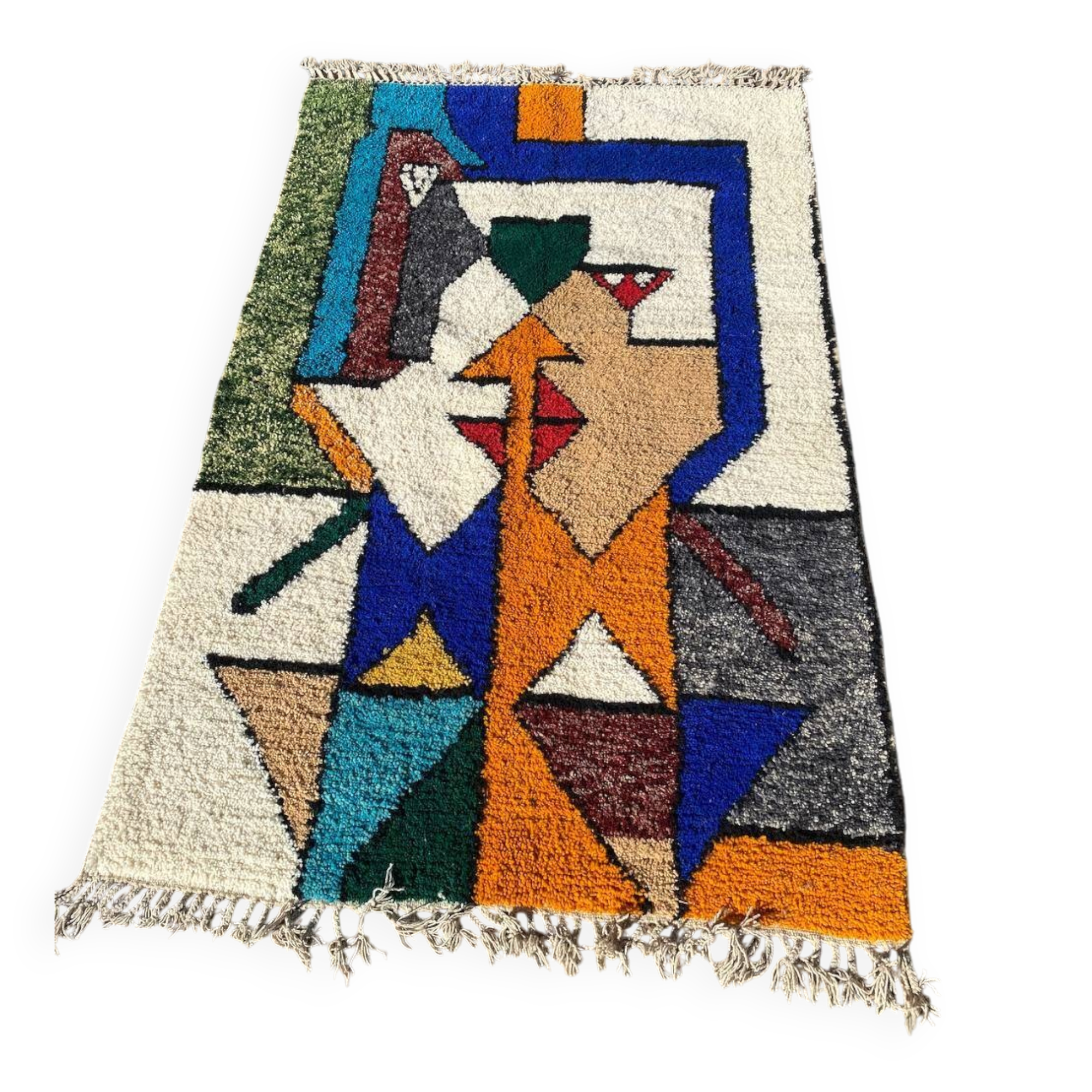 Handmade Colourful Moroccan Wool Rug – Authentic Berber Art & Vibrant Design
