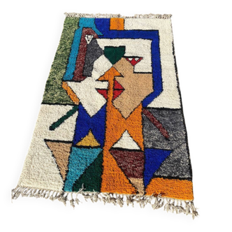 Handmade Colourful Moroccan Wool Rug – Authentic Berber Art & Vibrant Design