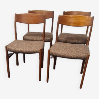 Set of 4 vintage teak dining chairs