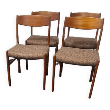 4 chaises vintage teck