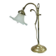 Lampe art nouveau en bronze et tulipe en verre dépoli