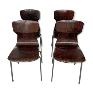 Lot de 4 chaises bois