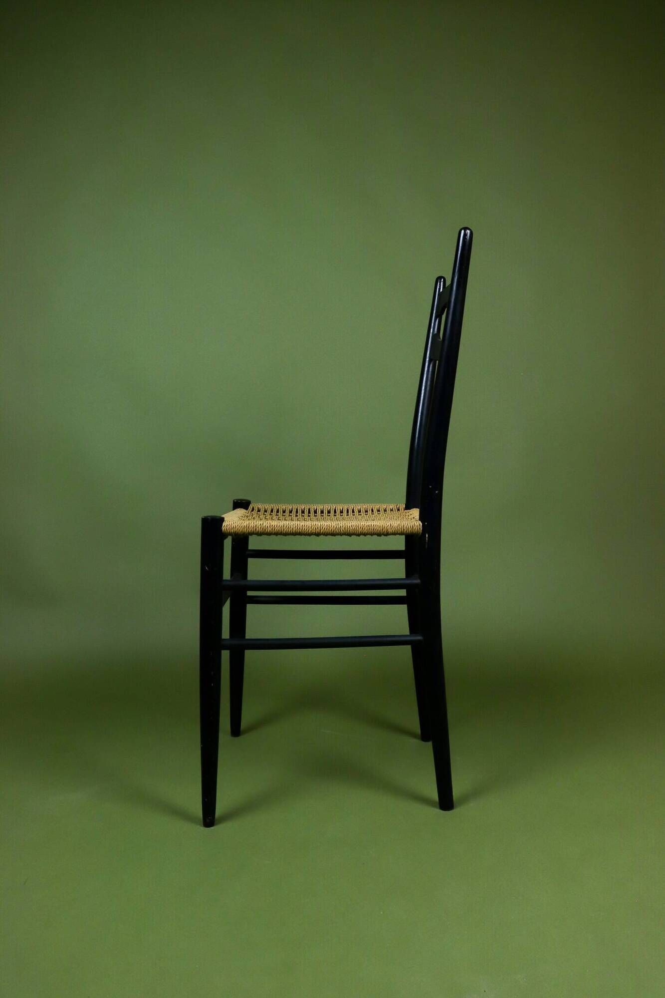 Vintage Italian cord chair from the 1960s by Gio Ponti.