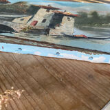 Painting landscape painting on canvas