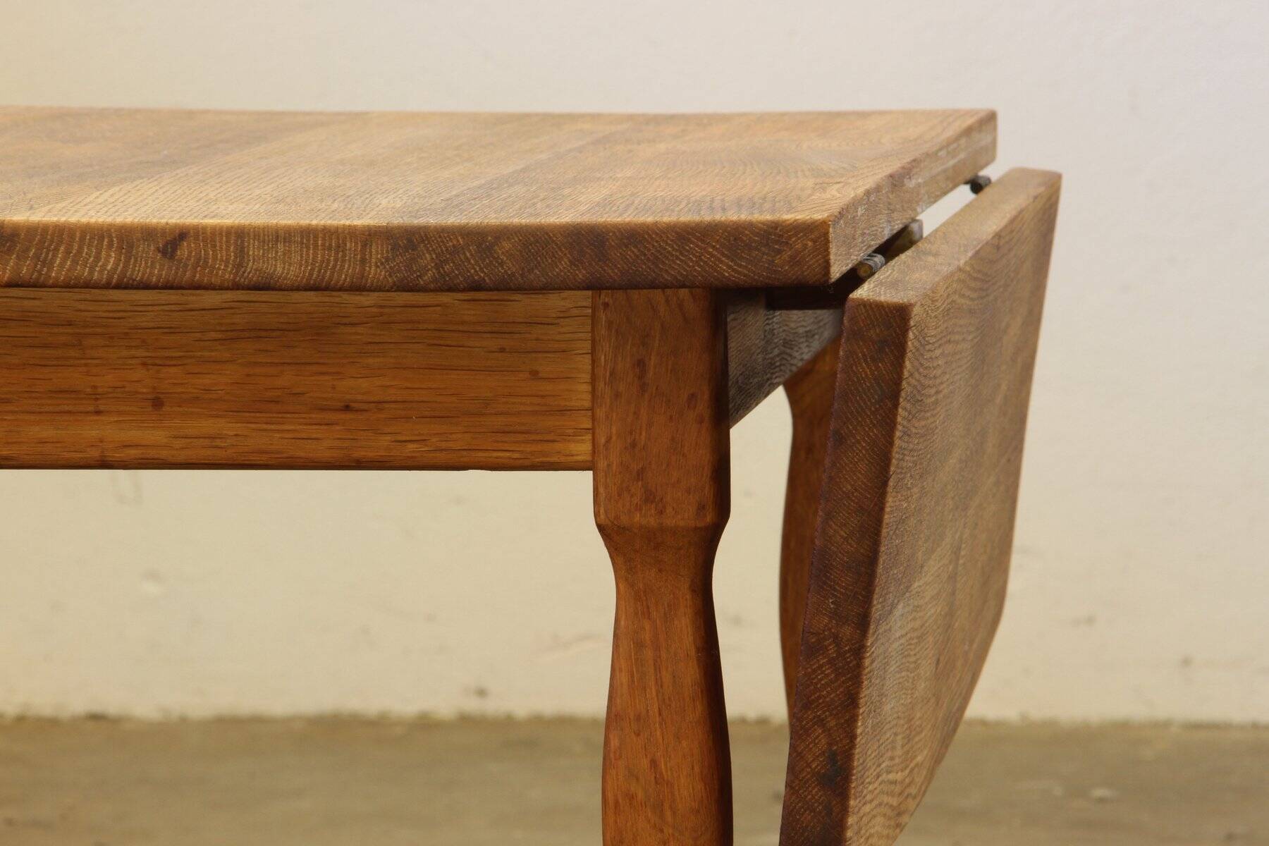 Mid-century brutalist Danish coffee table in oak attributed to Kjærnulf, 1960s