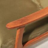 Vintage green velvet armchair