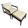 Scandinavian armchairs in solid teak with ottoman from the 1960s.