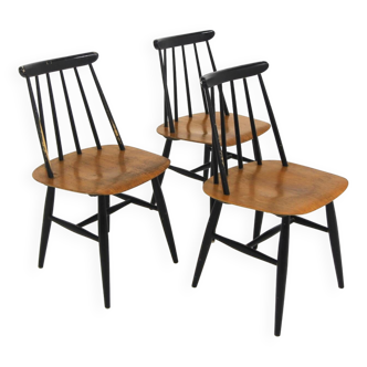 Set de 3 chaises scandinave "Fanett", Ilmari Tapiovaara, Suède, 1960