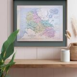 Pas-de-Calais, old map, printed in 1883.