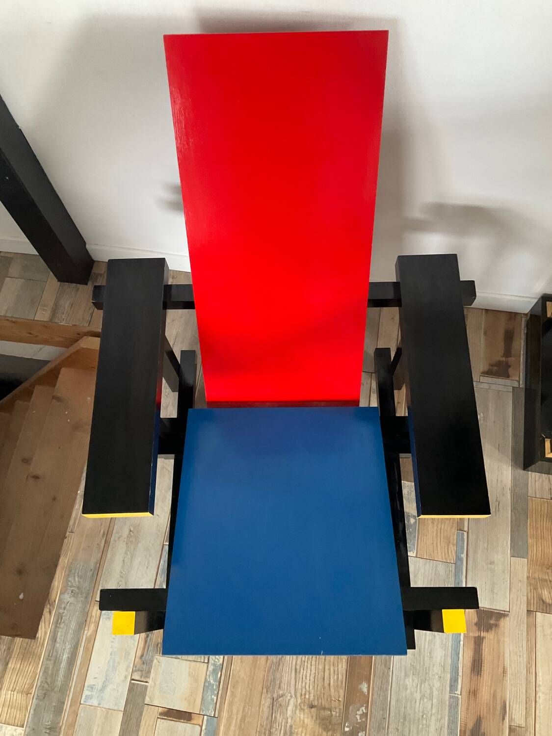 “Red and blue” lounge chair in the style of Gerrit Rietveld