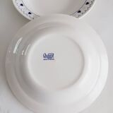 Set of 2 blue heart-shaped deep plates Oxford Brazil.