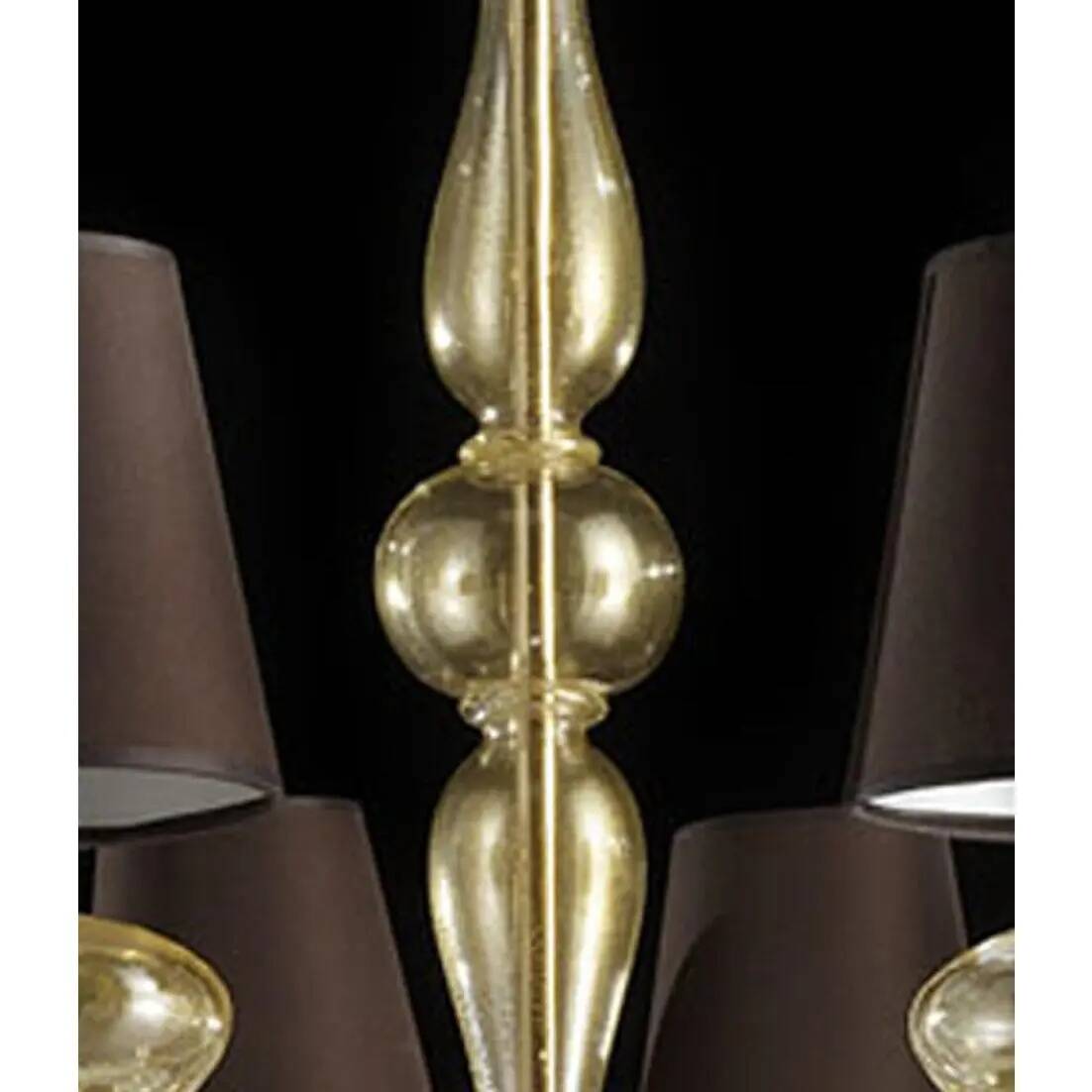 Modern Gold Murano Glass Chandelier in Contemporary Style