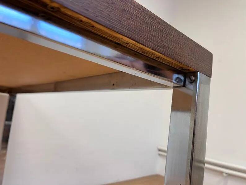 Design Wenge wood and chrome Dining/Office Table by Ladislav Vrátník, 1970s