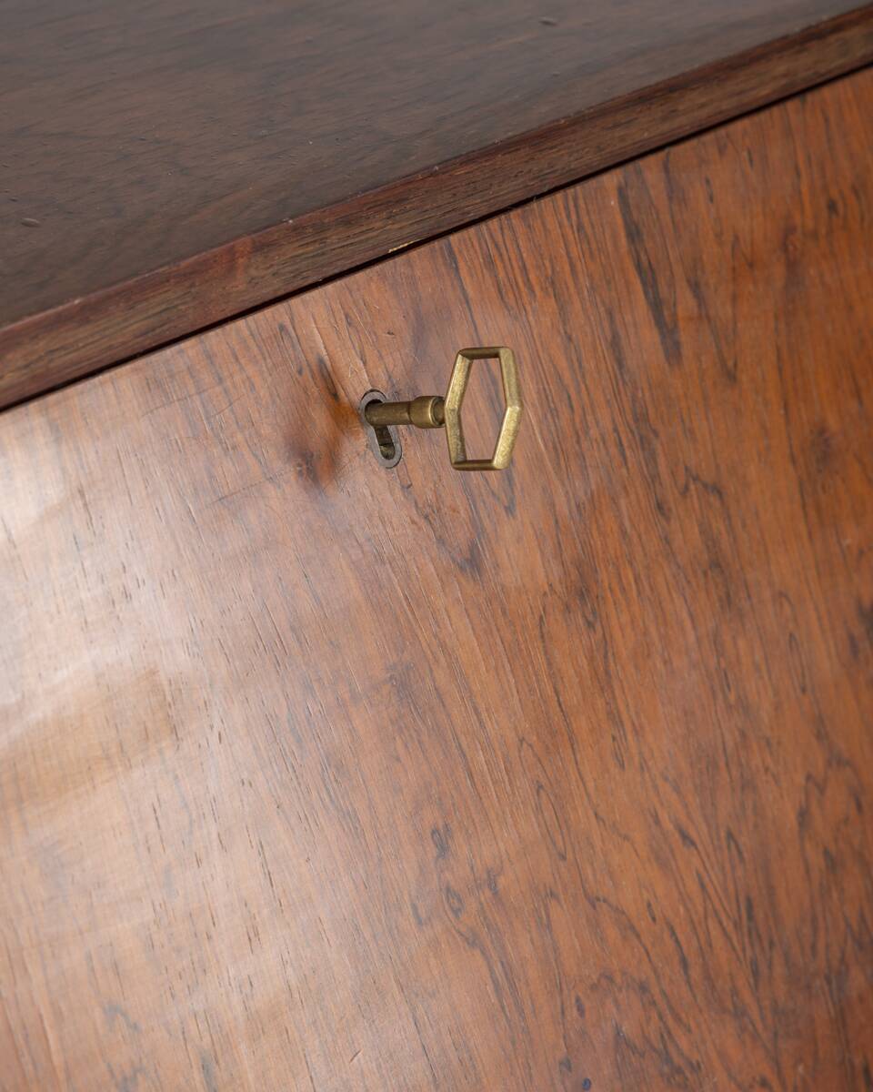 Vintage 1960s wooden secretaire sideboard design G.Frattini for Bernini