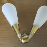 Double wall lamp in perspex and gold metal 50s 60s