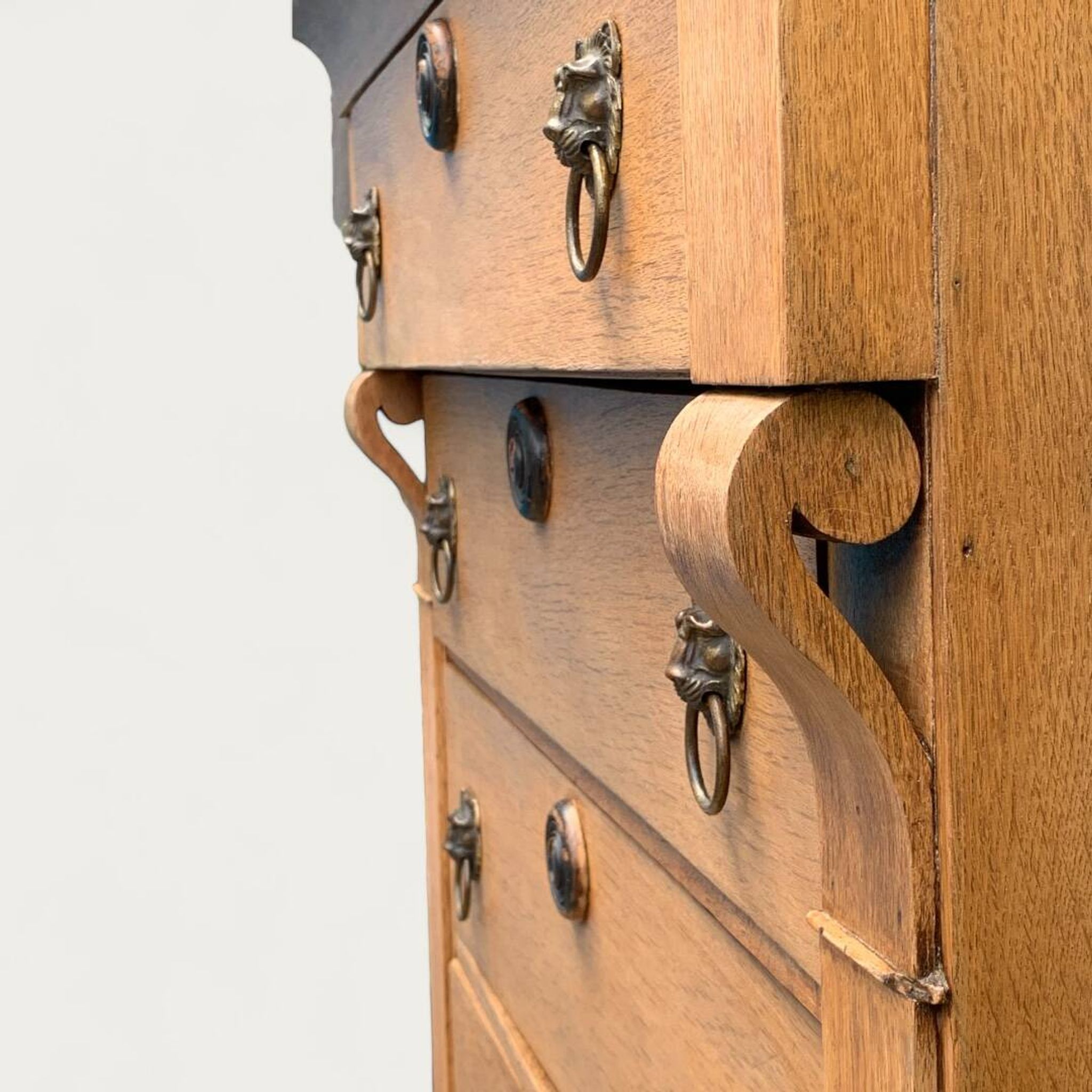High Empire chest of drawers in solid raw oak