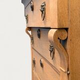 High empire chest of drawers in solid raw oak