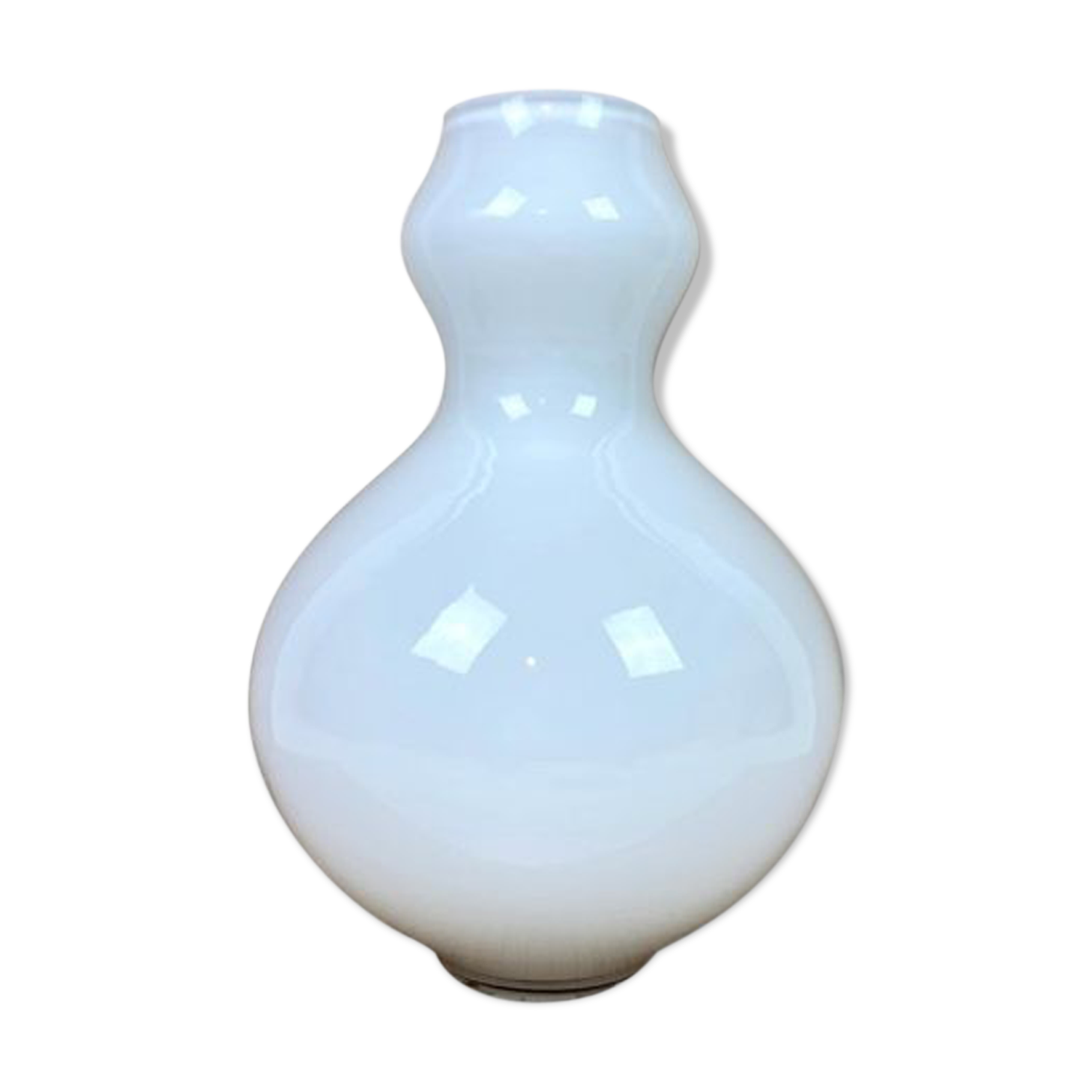 "Leonardo" rounded white glass vase