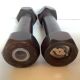 Wooden salt shaker and pepper screw-shaped nut salt and brutalist pepper