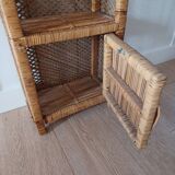 Rattan shelf vintage peacock style