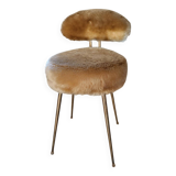 Chaise Pelfran en fausse fourrure