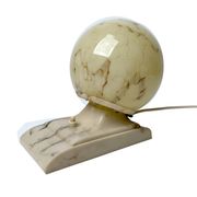 Vintage Art Deco Table Lamp, 40 years, Bakelite Melamine Opaline Marble