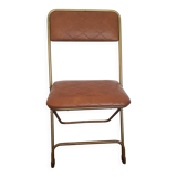 Chaise pliante lafuma vintage en cuir