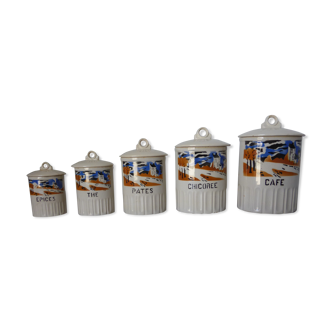 Series of 5 spice jars