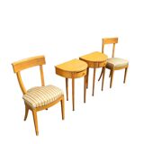 Matching cherry wood / Biedermeier chairs / sidetables set / tripot console table