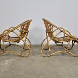 1960s pair of rattan armchairs