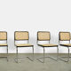 Set of 4 Cesca tubular frame cantilever dining chairs, Italy 1990s