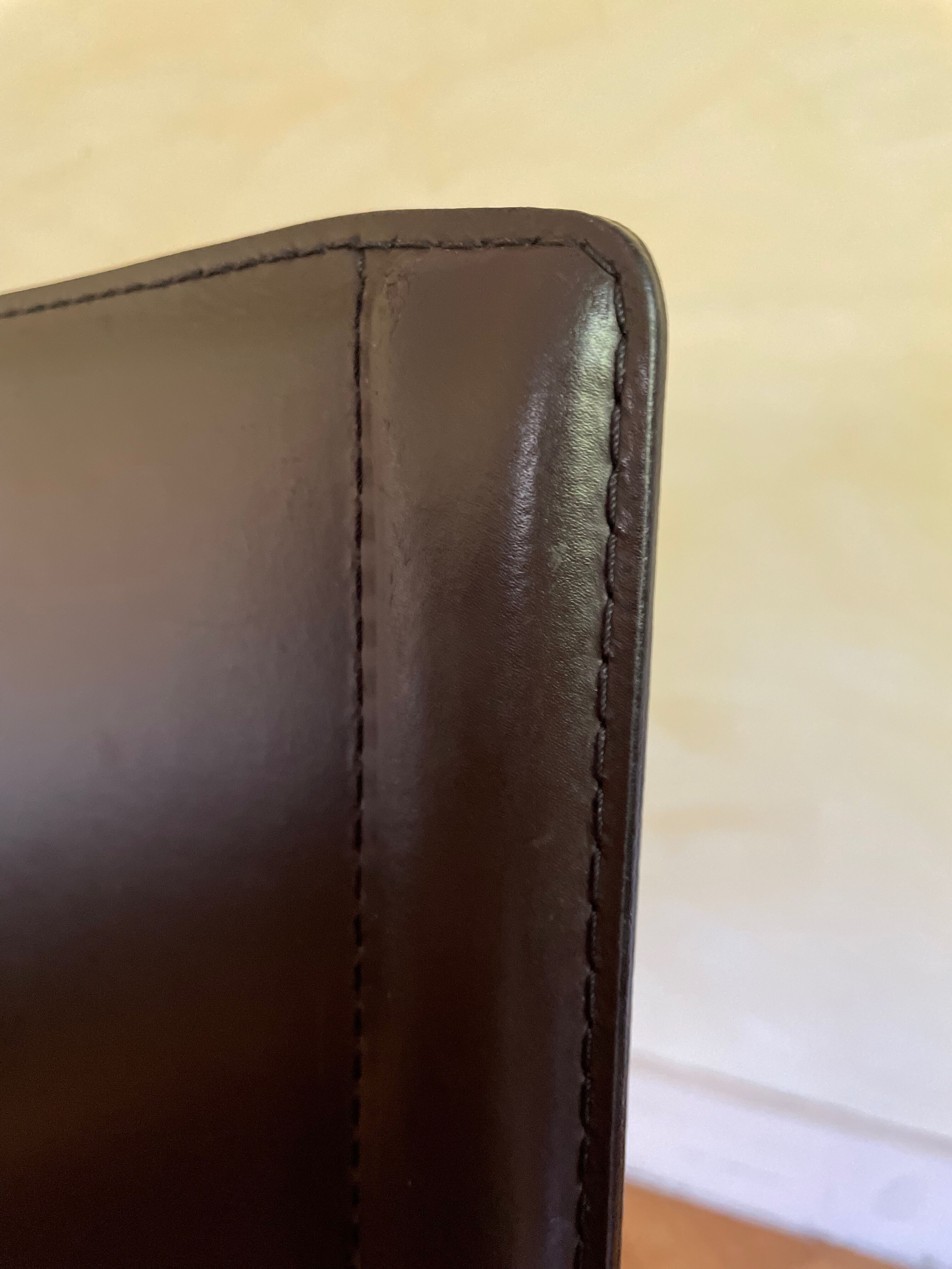 Lot 4 chairs moka cinna brown leather