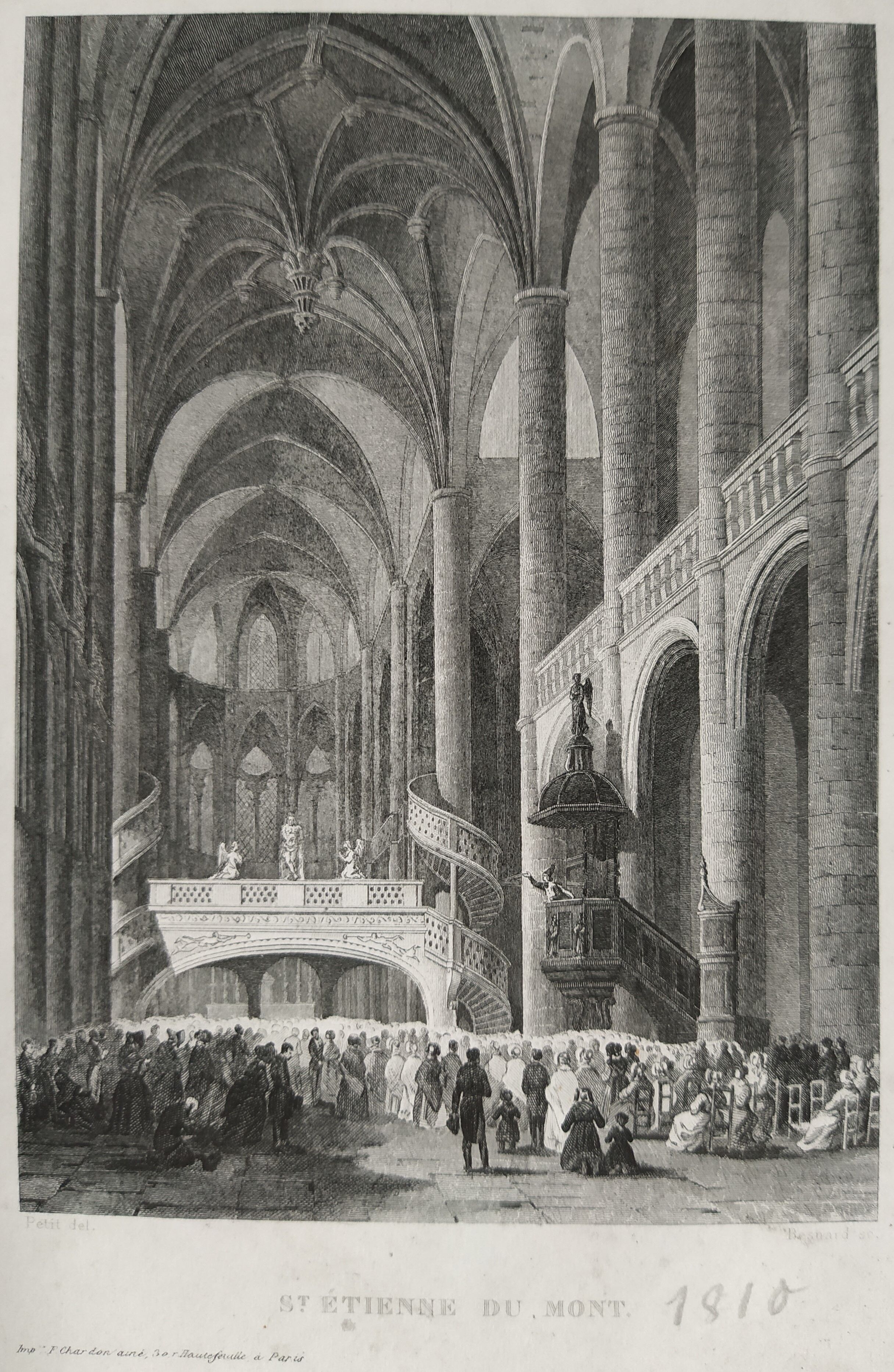 Engraving from 1810 of "Saint Etienne-Du-Mont"