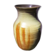 Old brown sandstone vase & beige signed deco 70s vintage