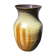 Old brown sandstone vase & beige signed deco 70s vintage