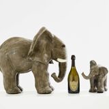 Valérie Courtet sculptures éléphants en grès émaillé circa 2010