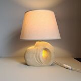Albert Tormos style sculpture lamp in white stone / 60s / art / artisanal work / Mid-Century / France / 20th century