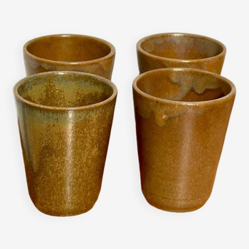 Set of 4 Digoin stoneware cups