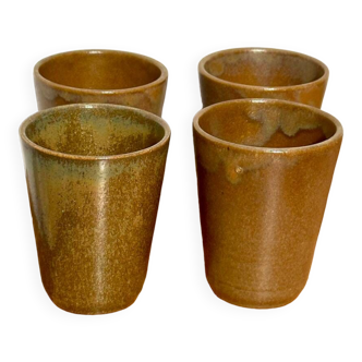 Set of 4 Digoin stoneware cups