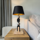 Sculptural lamp in marble and chrome - Modernist Art Deco style