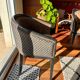 Pair of Art Deco barrel chairs in black and bronze