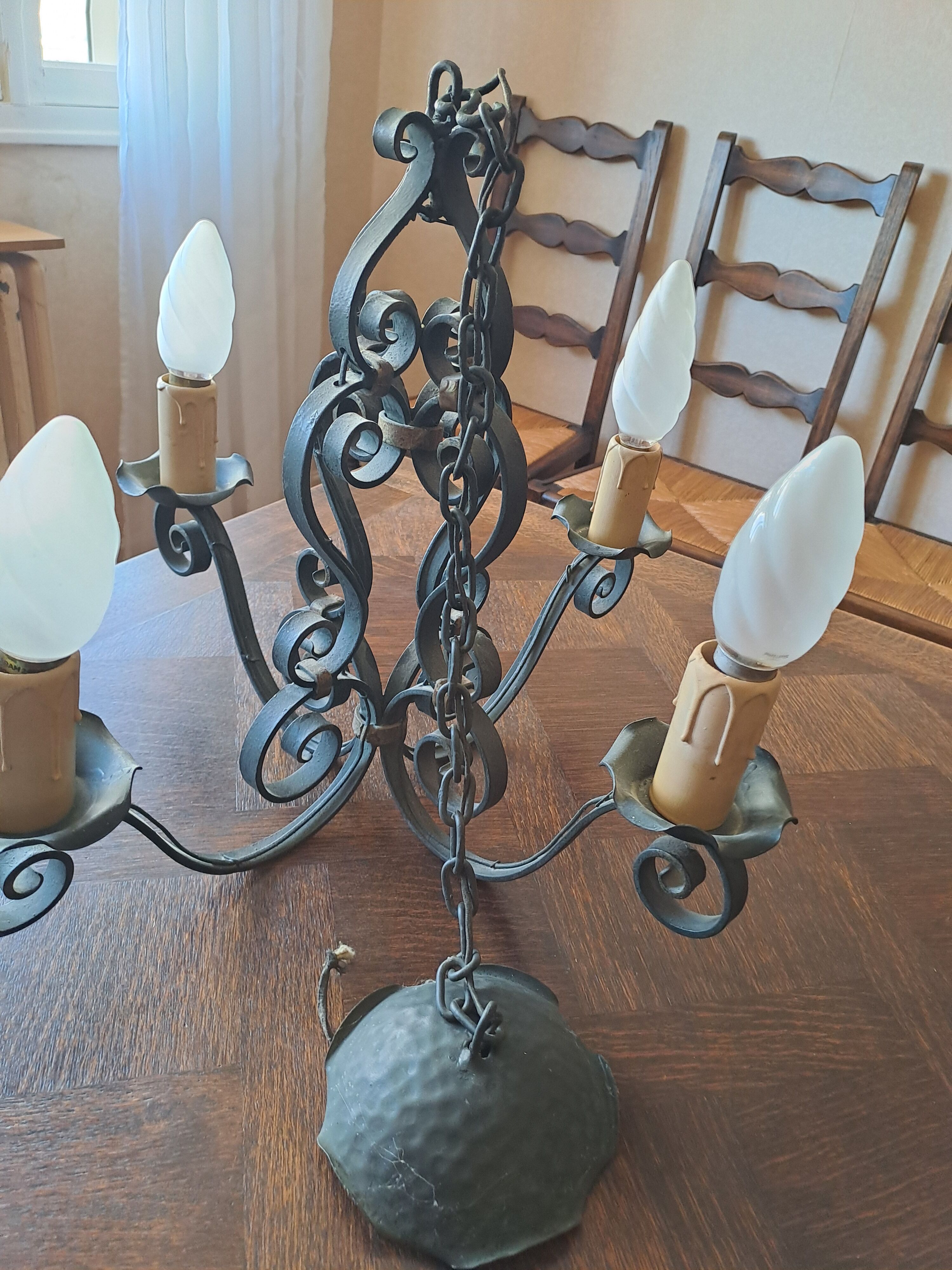 Wrought iron chandelier