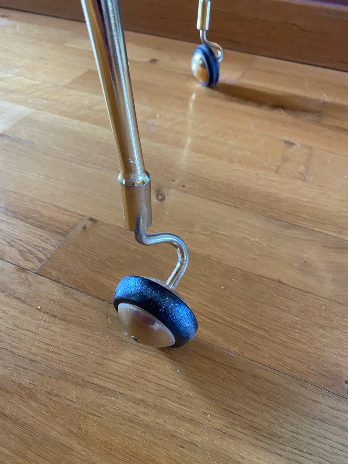 Vintage TV cabinet, 60s Formica server, gold-legged table.