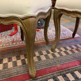 Pair of beige stool Louis XVI style