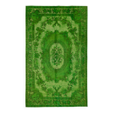 Overdyed Wool Vintage Handmade Carved Rug 170 cm x 276 cm