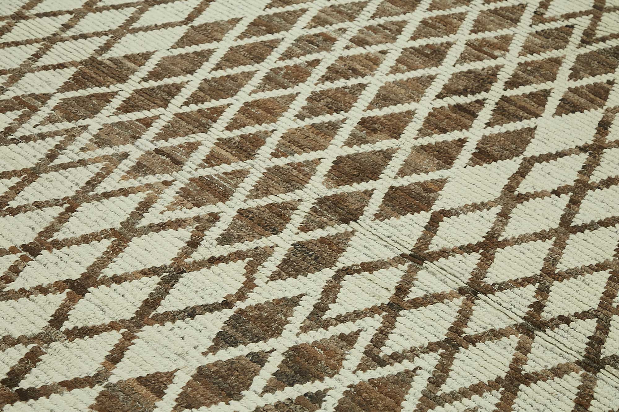 Hand-Knotted Turkish Contemporary 297 cm x 359 cm Brown Wool Carpet
