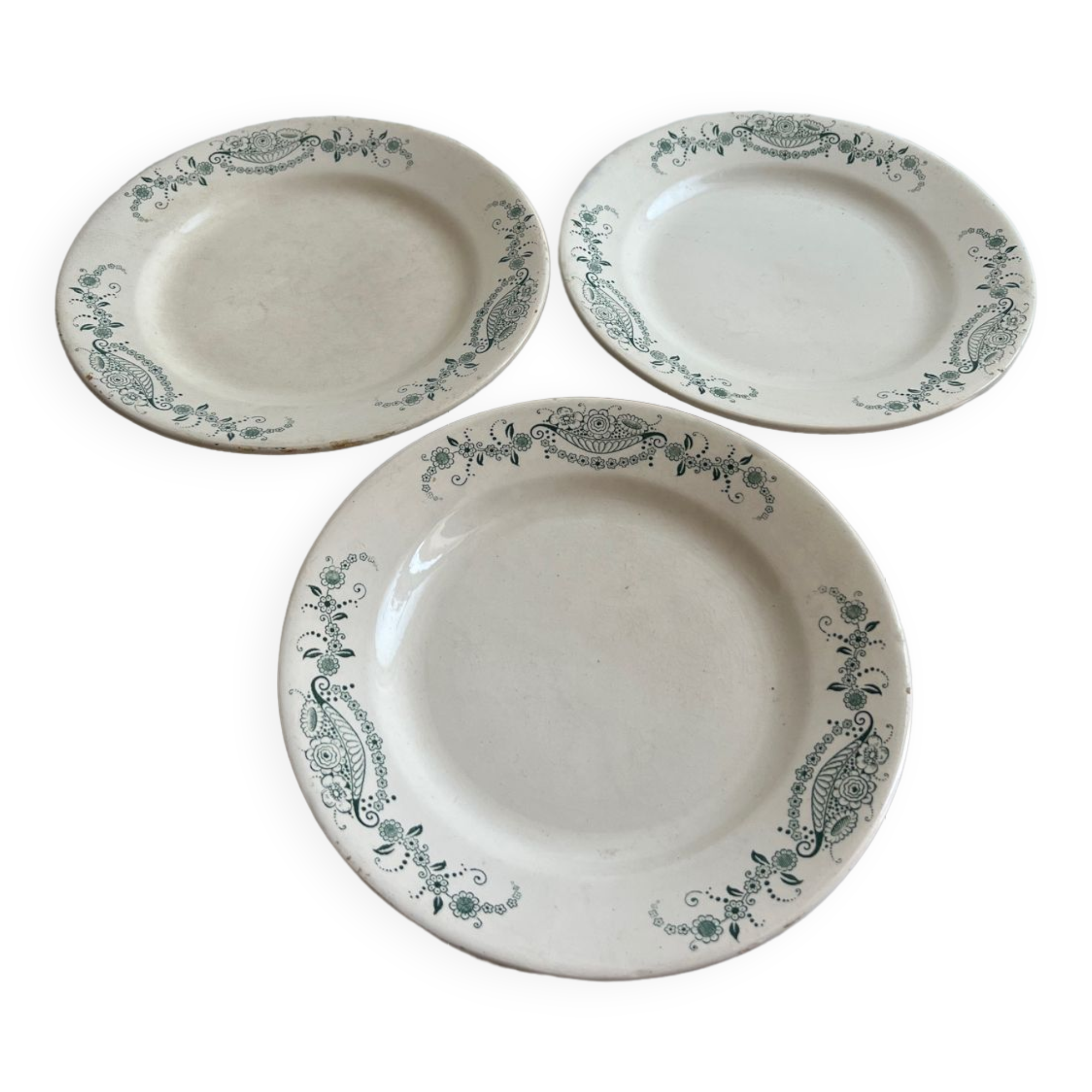 Set of 3 plates Ginette - Faïencerie nouvelle Givors France