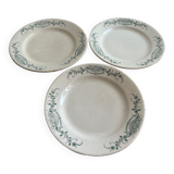Lot de 3 assiettes Ginette - Faïencerie nouvelle Givors France